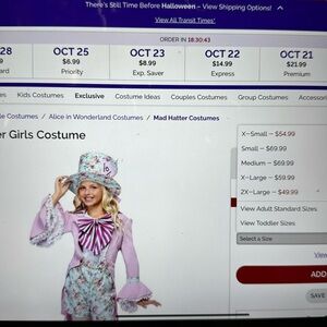 Halloween mad hatter girls costume